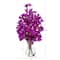 22" Artificial Purple Bougainvillea Arrangement with Fluted Glass Vase